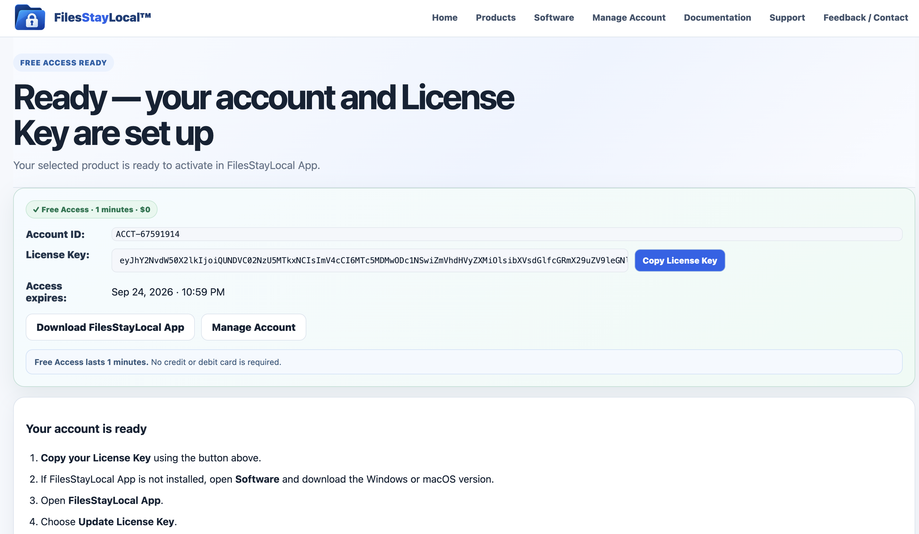 FilesStayLocal Software download page
